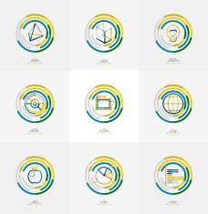Minimal thin line design web icon set N23