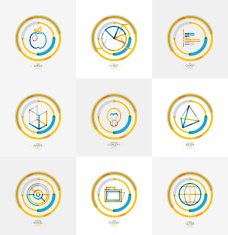 Minimal thin line design web icon set N24
