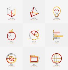 Minimal thin line design web icon set N25