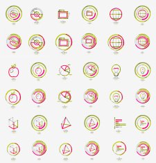 Minimal thin line design web icon set stamps N7