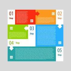 Infographics options banner steps set N4
