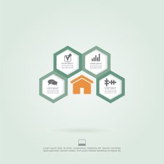 Infographic honeycomb elements with icons