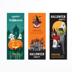 Halloween Day Party Banner Template Design