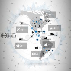 North and South America map vector infographic design illustration for N2