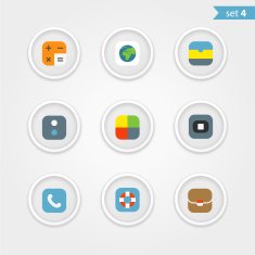 Color interface icons collection N5