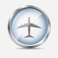 Airplane Glossy Icon Vector Illustration N2