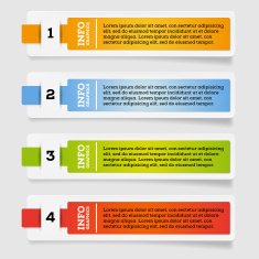 Set of paper labels - options info graphics