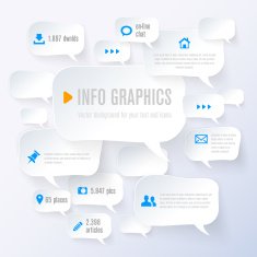 Stylized paper bubbles - infographics
