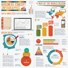 Business info graphic design on white background clean vector