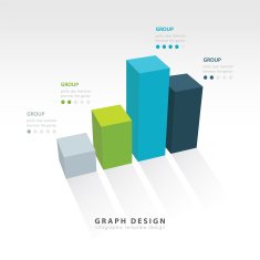 3D grap illustration Infographic 4 color