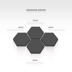 vector abstract 3d hexagonal paper infographic elements black st