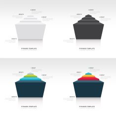 pyramid infographic template design set