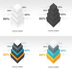 infographic template status tower top view set