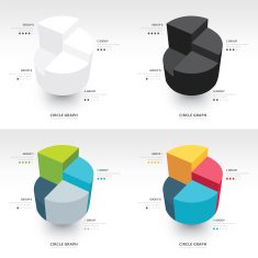 Business Infographics circle graph set