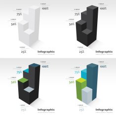 3d infographic template side view sets