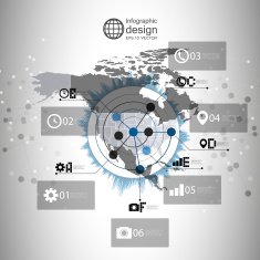 North america map background vector infographic design illustration for communication N2