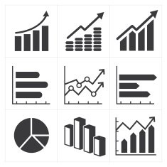 icon set of diagram and graphs Business