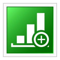 Bar Graph icon on a square button - FlatSeries N54