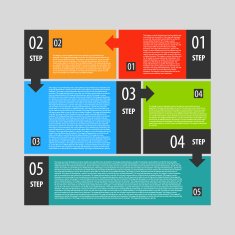 Infographics options banner steps set N6