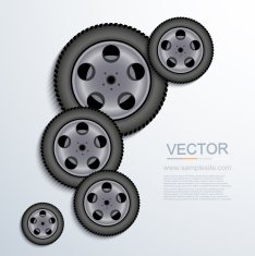 Vector modern wheels background N2