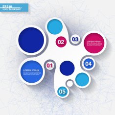 Infographic template with organic shape and circle labels N2
