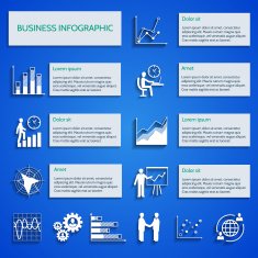Business chart icons infographic