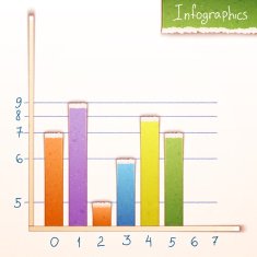 Paper bar chart graph infographics elements Vector N2