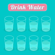 Drink eight glasses of water Infographic Flat design