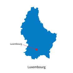 Detailed vector map of Luxembourg and capital city N2