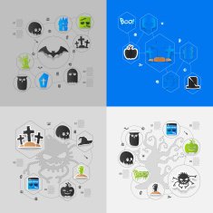Halloween flat infographic N5