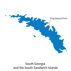 Map of South Georgia and Sandwich Islands with capital city N2
