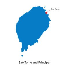 Vector map of Sao Tome and Principe with capital city N2