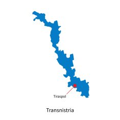 Detailed vector map of Transnistria and capital city Tiraspol N2