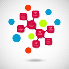 vector colorful metaball round diagram