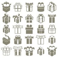 Gift boxes icons isolated on white background vector set N2