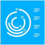 Radial Bar Graph icon on a blue background