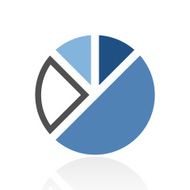 Pie Chart icon on a white background N44