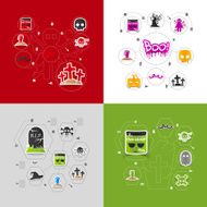 Halloween flat infographic N7