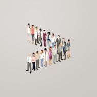 People forming greater than sign