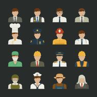 People icon professions icons worker set