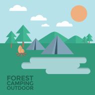 Forest Camping Outdoor Vector
