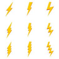 Vector Set of Thunder Lighting Icons N3