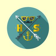 Hipster style icon with arrows icons series N2