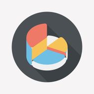 Business pie chart flat icon with long shadow eps10
