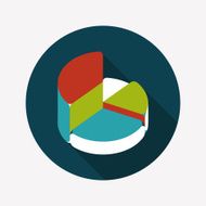 Business pie chart flat icon with long shadow eps10 N2