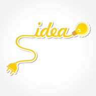 Idea word with light-bulb and electric plug N2