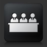 Black Square Button with Sitting Businessmen