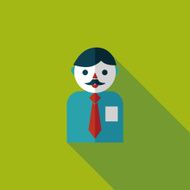 businessman flat icon with long shadow eps10 N12