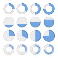 Round Infographic Elements and Pie Charts Set Vector