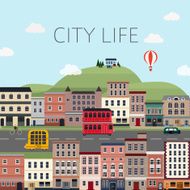 cityscape scenery in flat design N2